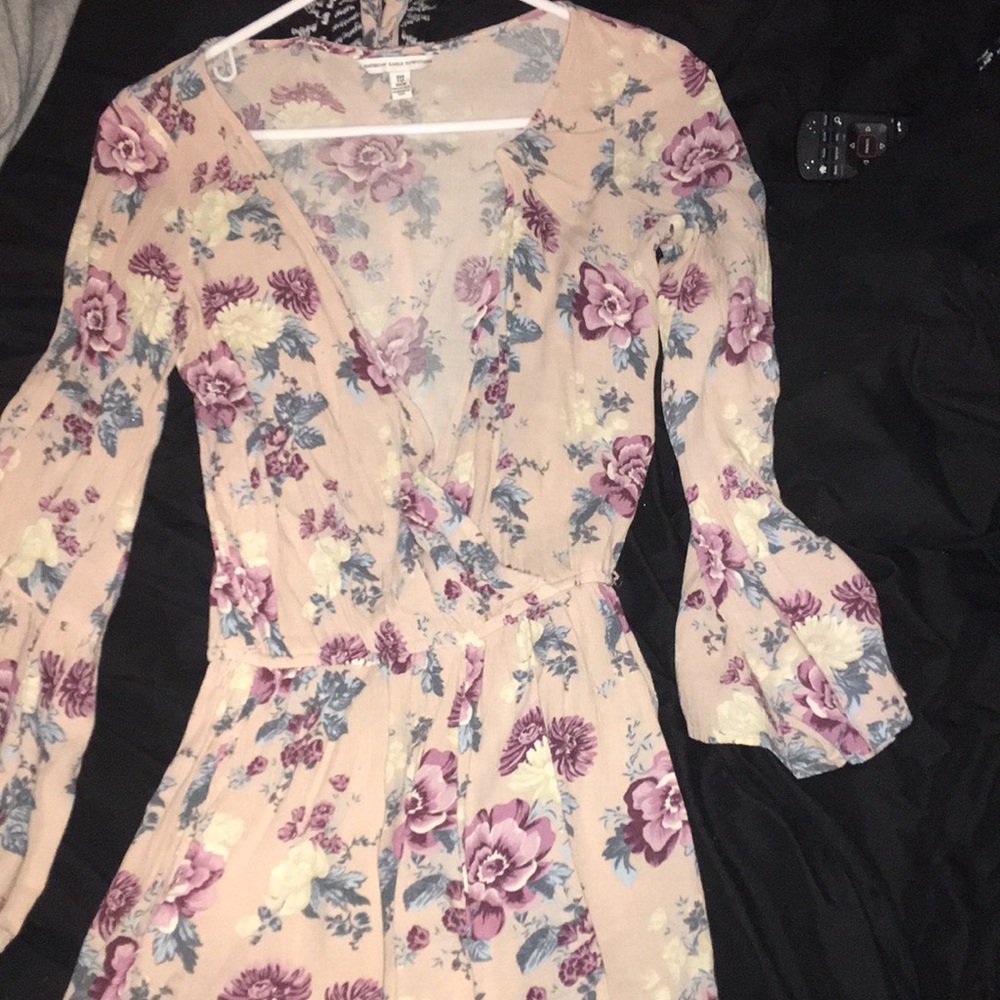 Light pink floral romper